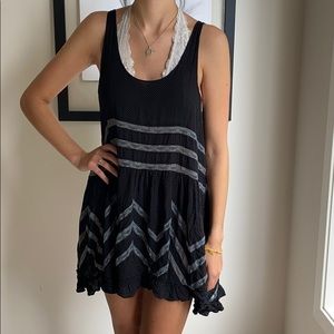 Free People Black and Grey Dress / Tunic / Coverup
